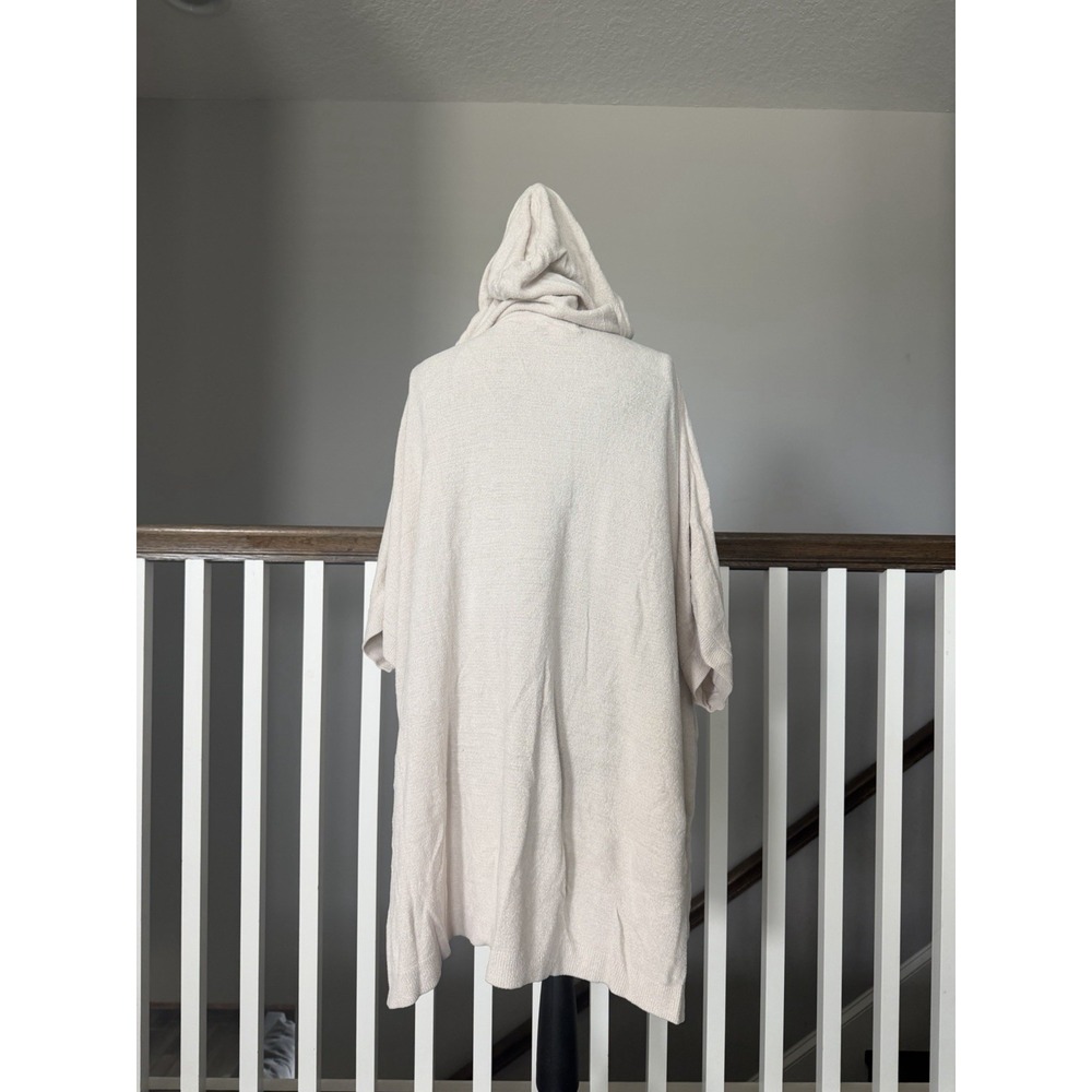 Barefoot Dreams CozyChic Ultra Lite Short Sleeve Zip Up Hoodie‎ L/XL Beige Cream - Picture 3 of 8